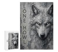 Traditional Jigsaw Puzzle for Adults, 300 PCS, Lone Wolf Howl Design, Classic Jigsaw Entertainment for The Home, at Home