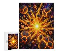 Traditional Jigsaw Puzzle for Adults, 500 PCS, Explosion of Voxelated Planets And Cubes Design, A Relaxing Challenge for Adult Puzzle Enthusiasts