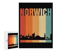 Traditional Jigsaw Puzzle for Adults, 500 PCS, Norwich Skyline Design, Classic Jigsaw Entertainment for The Home, at Home