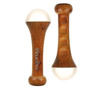 Traditional Kansa Wand Massage Tool | Teak Wooden Handle with Small Bronze Metal Dome(4.5 cm Bronze), Natural Brown | Massage for Back, Neck, Shoulders & Legs