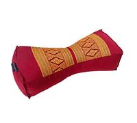 Traditional Kapok Chinese Neck Support Pillow for Yoga Massage or Relaxation (Copper, Burgundy)