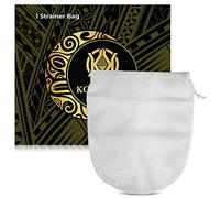 Traditional Kava Strainer by Koa Kava - Food-Grade Nylon Bag - 100 Micron Mesh - Drawstring - Strong Reusable - 10 x 12 inch