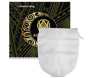 Traditional Kava Strainer by Koa Kava - Food-Grade Nylon Bag - 100 Micron Mesh - Drawstring - Strong Reusable - 10 x 12 inch