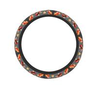 Traditional Koi Carps With Spots Print Car Steering Wheel Protector Non-Slip Cute Fit Cars Trucks Driver Easy Installation