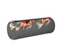 Traditional Koi Carps with Spots Print Women Men Pencil Case Cylindrical Lightweight Pen Pouch Office Stationery Organizer