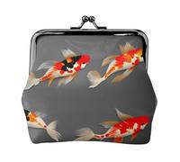 Traditional Koi Carps With Spots Printing Small Travel Kit Wallet, Compact Pouch For Camping Adventures And Fishing Trips, Black, One Size, Art Deco