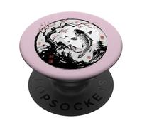 Traditional Koi Fish Gyotaku Japan Inking Cherry Landscape PopSockets Adhesive PopGrip