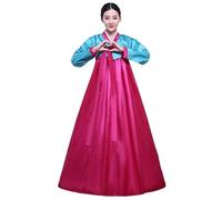 Traditional Korean Clothing Hanbok Dress For Women Ancient Palace Robe V-neck National Performance Kimono (Color : 2, Size : M)