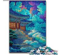 Traditional Korean Palace Towers Puzzles for Adults Teens 1000pc Puzzle, Suitable for Ages 14 And Up Family Fun It Is Ideal As A Gift for The Whole Family (26x38cm)