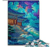 Traditional Korean Palace Towers Puzzles for Teenagers 1000 Pieces, Stress Reliever Staycation Kill Time Parent-child Interaction (50x75cm)