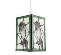 Traditional Lantern Tiffany Pendant Lighting Shade with Butterflies Happy Homewares Green One Size