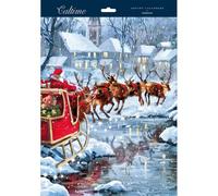 Traditional Large Advent Calendar Santa's Sleigh Christmas Advent Calendar Gift 607226 Caltime by Woodmansterne