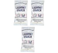 Traditional Laundry Starch Sachets 200g Powdered Cold/Hot Water Starch for Crisp Finish Natural, Vegan Ideal for Shirts, Linen, Napkins, Bed Sheets (3)