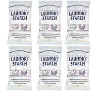 Traditional Laundry Starch Sachets 200g Powdered Cold/Hot Water Starch for Crisp Finish Natural, Vegan Ideal for Shirts, Linen, Napkins, Bed Sheets (6)