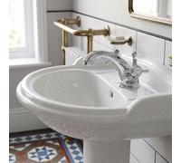 Traditional Luxury Mono Basin Mixer Tap with Pop-up Waste Crosshead Handles