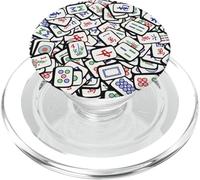 Traditional Mahjong Tiles In Scattered Pattern v1 PopSockets PopGrip for MagSafe