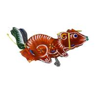 Traditional Malaysian Glass Paper Lantern First Chinese Zodiac Character: Rat/Mouse for Mid Autumn Festival, 34cm x 17 cm