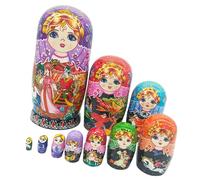 Traditional Matryoshka Dolls Wood Educational Nesting Doll for Children Room Decoration Stacking Soovenir Gift Traditional Russian Nesting