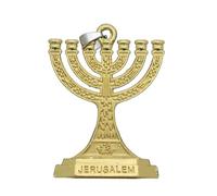 Traditional Menorah 7 Branch Candlestick Jerusalem Temple Holder Keychain 12 Tribes Of Israel Menorah Religious Candlestick Holder