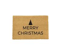 Traditional Merry Christmas Greeeting Doormat Artsy Mats Black 40cm x 60cm