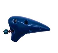 Traditional Mini Ceramic 6 Hole Ocarina Colorful Music Beginner 6 Hole(Dark Blue)