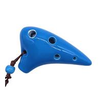 Traditional Mini Ceramic 6 Hole Ocarina Colorful Music Beginner 6 Hole(Sky Blue)
