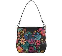 Traditional Mistletoe Shoulderbags for Women Large Purses for Girls Clutch Tote with Removable Straps Travel Work Gym, Black Cat, One Size