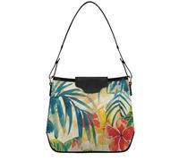 Traditional Mistletoe Shoulderbags for Women Large Purses for Girls Clutch Tote with Removable Straps Travel Work Gym, Hawaiian Style Flowers, One Size