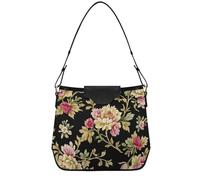 Traditional Mistletoe Shoulderbags for Women Large Purses for Girls Clutch Tote with Removable Straps Travel Work Gym, Baroque Style Retro Beige Flowers Trendy, One Size