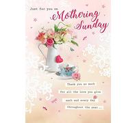 Traditional Mother's Day Card Mothering Sunday - 9 x 6 inches - Piccadilly Greetings