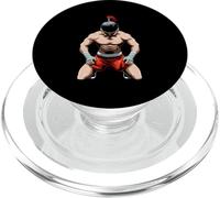 Traditional Muay Thai Fighter Kneeling Warrior PopSockets PopGrip for MagSafe
