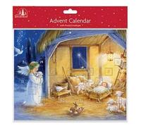 Traditional Nativity Advent Calendar Christmas Seasonal Picture Calender With Envelope Festive Design (Stable Scene)
