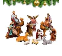 Traditional Nativity Set - Nativity Figurine - Resin Birth of Jesus Sculpture Decor, Holy Family Figurine Craft for Christmas Church Groups Fireplace Display Cabinet Nightstand Desk