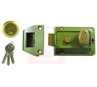 TRADITIONAL NIGHT LATCH STANDARD YALE STYLE CHAMPAGNE GREEN, FREE POST (478VS)