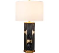 Traditional Nightstand Lamp Nordic Ceramic Table Lamps Electroplated Embossed Bedside Lamp with Fabric Shade for Bedroom Living Room Office Farmhouse Coastal Lamps,Blue,Remote Co
