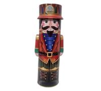 Traditional Nutcracker Shaped Shortbread Biscuit - Decorative Collectible Metal Container Filled with Buttery Scottish Biscuits (Pack of 1(red))