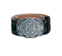 Traditional Oktoberfest Belt "Bergstreif" - Genuine Leather Belt Original Schöneberger Trachten "Lederhosen" (UK:36“-38" (EU:54-56), Dark brown)
