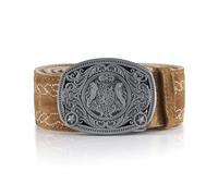 Traditional Oktoberfest Belt "Bergstreif" - Genuine Leather Belt Original Schöneberger Trachten "Lederhosen" (UK:36“-38" (EU:54-56), Bright brown)