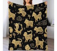 Traditional Oriental - Zodiac Signs Super Soft Plush Throw Blanket Custom Design Cozy Fleece Blanket Perfect for Couch Sofa Bed 3D Printed Travel Dorm Decor Bedding Bedroom 80x90inch(200x230cm)