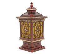 Traditional Outdoor Column Lights Waterproof Landscape Lantern Rural Post Lantern Light in Japanese Style External Lawn Bollard Lantern for Porch, Garden, Front Yard