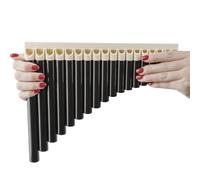 Traditional Pan Flute Teaching Beginners To Play The Panpipes 18 Pipe Type C Major Wind Instrument(Off-white+black)