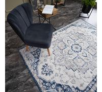 Traditional Persian Design Area Rug in Navy Blue Vintage Moroccan Style Non-Shedding Short Pile Stain-Resistant Soft Boho Carpet for Living Room Bedro THE RUGS Navy 160cm x 230cm