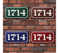 Traditional Personalised French Enamel Vintage Themed Acrylic House Door Number Sign Plague (30cm x 15cm)