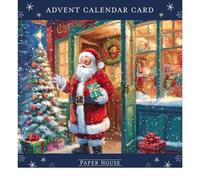 Traditional Picture Advent Calendar Festive Santa Gifts Christmas Countdown Gift - Paper House - By Great British Cards - 24 Doors To Open, Christmas, Countdown, Keepsake Gift, Eco-Friendly Materials