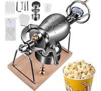 Traditional Popcorn Maker Machine, Home Small High Pressure Stainless Steel Pop Corn Cannon, Mini Hot Air Pop-Corn Popper(400ml)