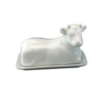 Traditional Porcelain Cow Belly Shape Covered Butter Dish W 18 x D 10 x H 11 cm