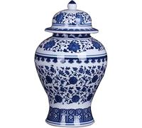 Traditional Porcelain Decorative Jar with Lid for Home Decor and Storage