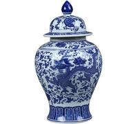 Traditional Porcelain Decorative Jar with Lid for Home Decor and Storage
