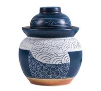 Traditional Porcelain Fermenting Jar with Water Seal Airlock Lid for Kimchi Sauerkraut Pickling