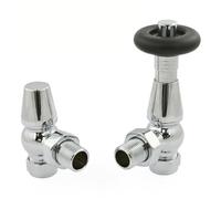 Traditional Radiator Valves, Thermostatic, Wheelhead Style Angled TRV - Sigma (Chrome)